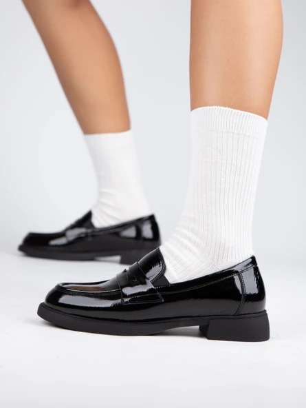 Stato - Siyah Hakiki Rugan Deri Kadın Loafer 25-5645 ürün görseli