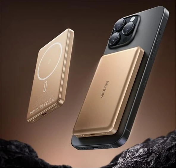 MCDODO MC-4642 5000mAh 20W Metal Ultra İnce Manyetik Kablosuz Powerbank ürün görseli