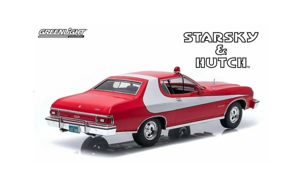 Greenlight Starsky & Hutch 1976 Ford Gran Torino 1/18 Model Araba - Resim 2