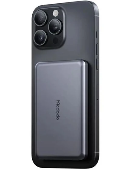 MCDODO MC-4641 20W 5000mAh Metal Ultra İnce Manyetik Kablosuz Power Bank Siyah ürün görseli
