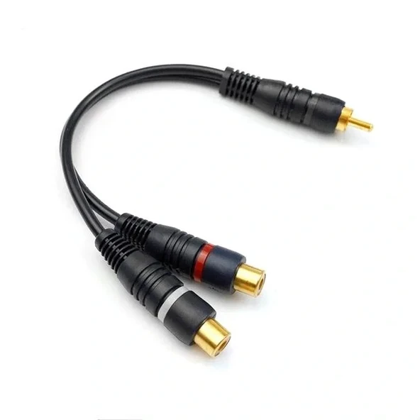 Powermaster Pm-529 Siyah 1 Rca Erkek 2 Rca Dişi 25 Cm Anfi Y Kablo ürün görseli