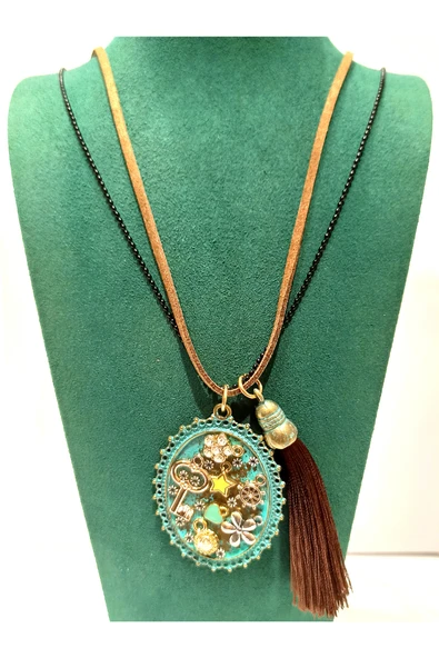 Monalisa Home Otantik Gösterişli Renkli 40 cm Uzunluğunda Kolye ürün görseli 1