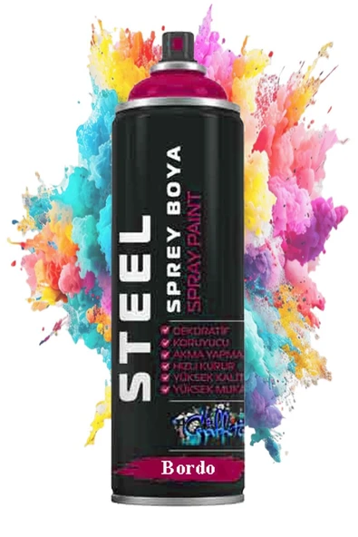 Sprey Boya 200 ml 1 Adet Hızlı Kuruyan Renkli Profesyonel Ahşap Plastik Demir Metal Cam Porselen Duvar Sprey Boya - 3