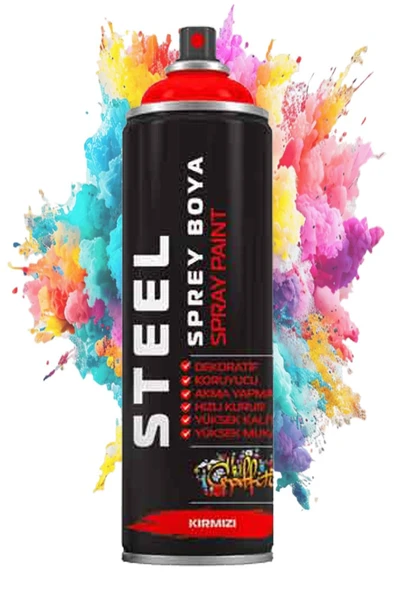 Sprey Boya 200 ml 1 Adet Hızlı Kuruyan Renkli Profesyonel Ahşap Plastik Demir Metal Cam Porselen Duvar Sprey Boya - 4