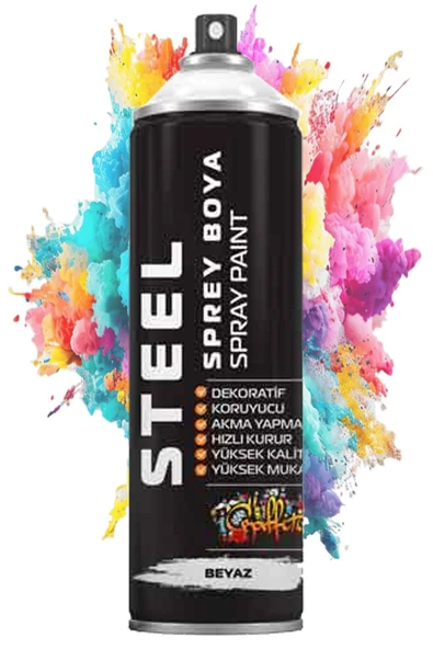 Sprey Boya 200 ml 1 Adet Hızlı Kuruyan Renkli Profesyonel Ahşap Plastik Demir Metal Cam Porselen Duvar Sprey Boya - 2
