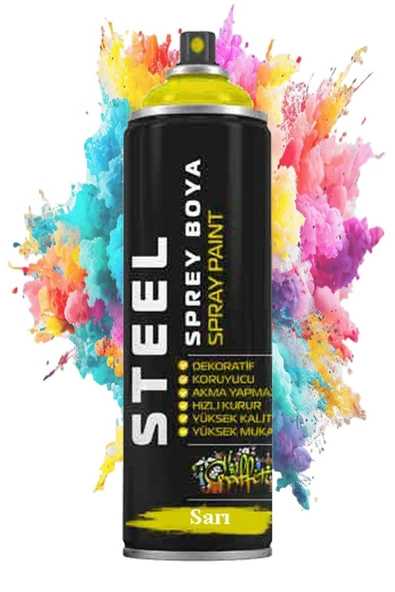 Sprey Boya 200 ml 1 Adet Hızlı Kuruyan Renkli Profesyonel Ahşap Plastik Demir Metal Cam Porselen Duvar Sprey Boya - 9