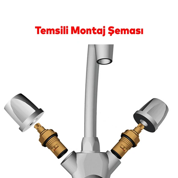 Aç Kapa Musluk Başlığı Kafası Pratik 1 Adet Batarya Yedek Başlık Salmastra - Resim 3