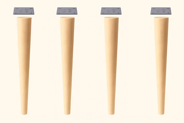 Masa Ayağı 4 ADET Ham Doğal Ahşap Boyasız Bağlantı Aparatlı Mobilya Kanepe Sehpa Ayakları Bohem 75cm ürün görseli