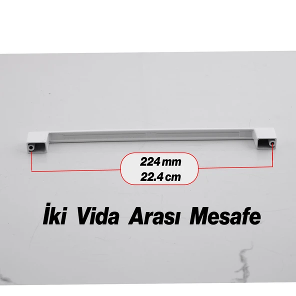 Metal Kulp 224 Mm-22.4 Cm Mobilya Çekmece Mutfak Dolabı Dolap Kulpları Kulbu Kulpu Beyaz Renk - Resim 2