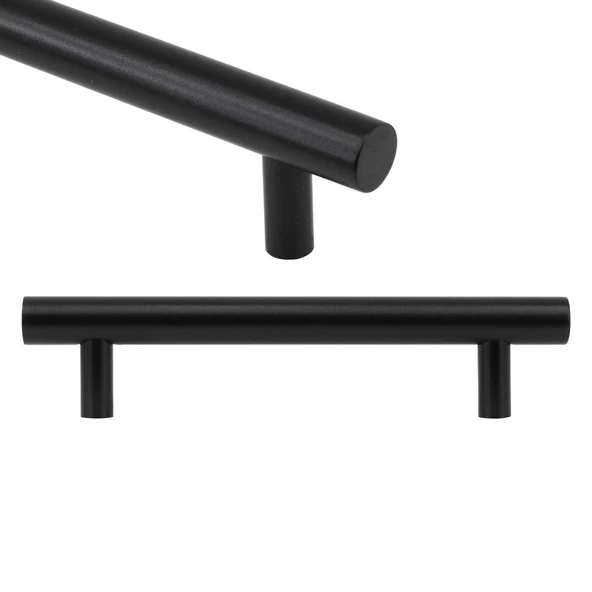 Dolap Kapak Çekmece Kulpu Kulbu 128 mm Mat Siyah Metal Kulp - Resim 4