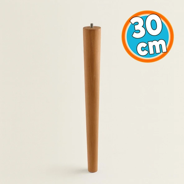 3 Adet Sehpa Masa Ayağı Ham Doğal Ahşap Kahverengi Boyalı Mobilya Aksesuar Ayaklar Bohem 30 cm - Resim 8