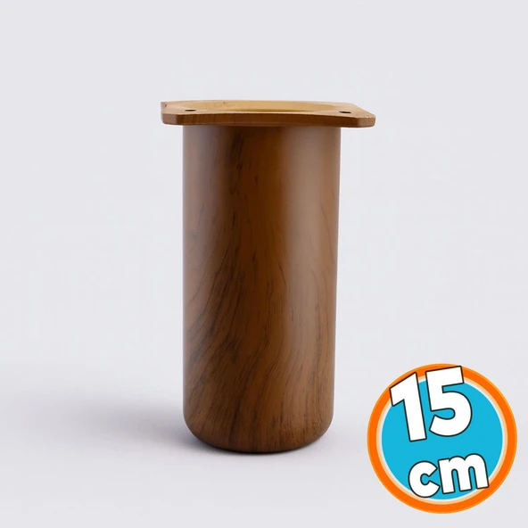 8 Adet Mobilya Kanepe Koltuk Baza Yükseltici Yükseltme Ayağı Ayakları Plastik Kestane Kahvesi 15 cm - Resim 7