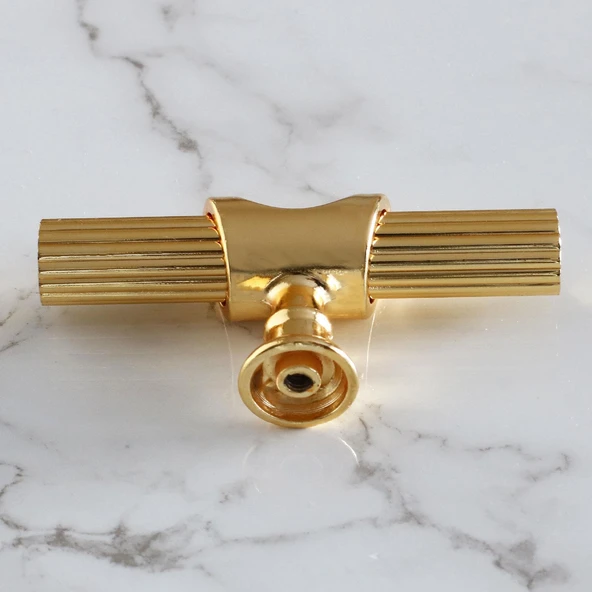 Metal Düğme Tek Vidalı Çekmece Mutfak Mobilya Dolabı Dolap Kulpu Kulbu Kulpları Gold Altın - Resim 4