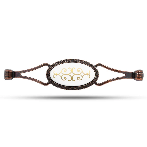 Mobilya Mutfak Çekmece Dolap Kulpu Kulbu Kulpları (128 mm-12.8 cm) Eskitme Antik Bakır Metal - Resim 3