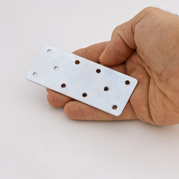 (10 ADET) Mobilya Dolap Duvar Sabitleme Metal Köşebent Düz Gönye 40x100 mm Bağlantı Aparatı - Resim 3