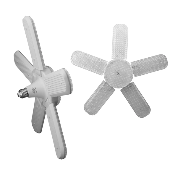 Beş Pervaneli Tasarruflu Ampul 72 W Led Lamba Beyaz E27 Duy 6480 Lümen Uzun Ömürlü 220 Volt 1 Adet