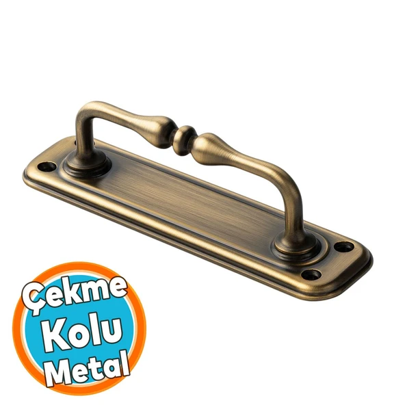 Metal Kapı Çekme Kolu Tutamağı Kulp Kulpları Dolap Mobilya Dolap Çekmece Antik Sarı Büyük 14.5 cm ürün görseli