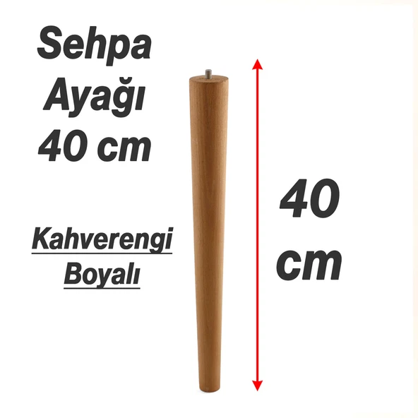 3 Adet Ahşap Silindir Ayağı Kahverengi Boya Bohem Tarz Mobilya Masa Mobilya Aksesuar Ayak 40 cm - Resim 2
