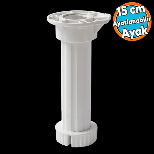 Ayarlanabilir Plastik Ayak Dolap Mobilya Tezgah Yükseltici Yükseltme Ayağı Ayakları 1 Adet 15 Cm ürün görseli 1