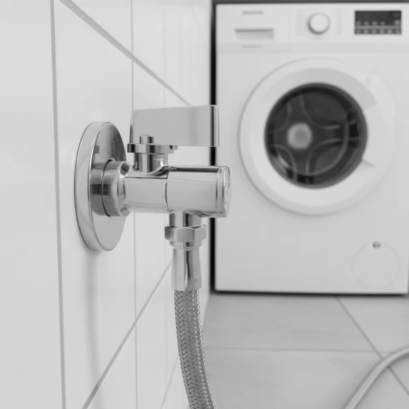 Ara Musluk 3/8 Filtreli Pirinç Krom Musluk Çamaşır Bulaşık Banyo Klozet Mutfak Ara Musluğu - Resim 5