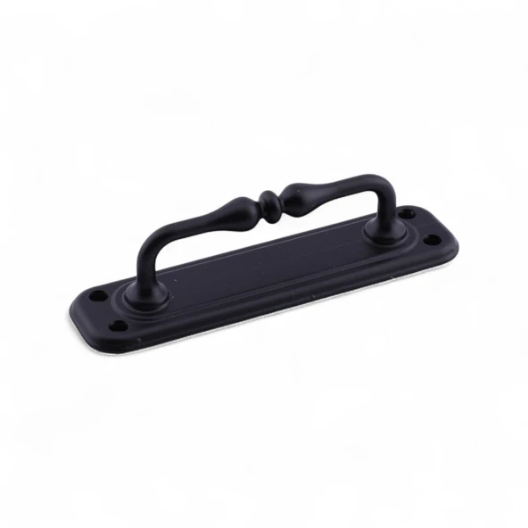 Metal Kapı Çekme Kolu Tutamağı Kulp Kulpları Dolap Mobilya Dolap Çekmece Siyah Büyük 14.5 cm - Resim 2