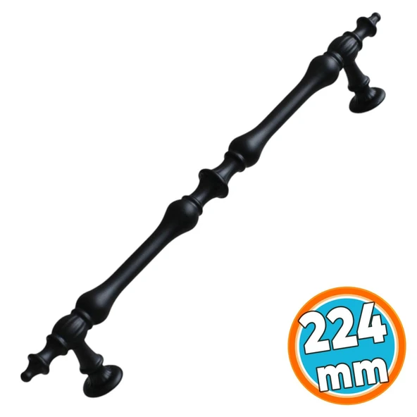 Mobilya Mutfak Dolabı Çekmece Dolap Kulpları Kapak Kulpu Kulbu Siyah 224 mm Metal Kulp ürün görseli