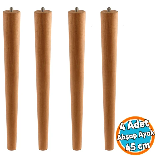 4 Adet Boyalı Sehpa ve Masa İçin Bohem Tarz Ahşap Mobilya Ayağı Aksesuar Ayakları Silindir 45 cm ürün görseli
