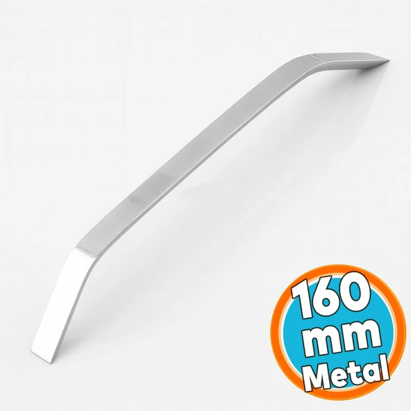 Mobilya Çekmece Mutfak Dolabı Dolap Kulpları Kulbu Kulpu Krom Gümüş Metal Kulp 160 mm - 16 cm ürün görseli 1
