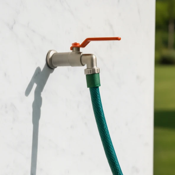 Küresel 1/2 Rekorlu Krom Bahçe Musluğu Korozyona Dayanıklı Rekorlu Tam Geçişli Bahçe Musluğu - Resim 5