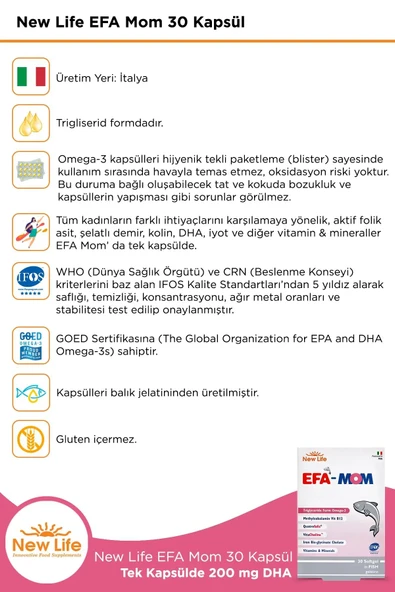 New Life EFA Mom 30 Kapsül - Resim 3