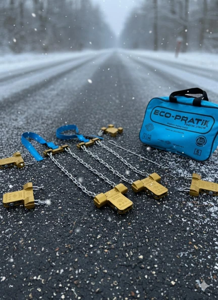 Eko Pratik Kar Pençesi 6' lı çantalı Premium Kar zinciri (Genel Uyumluluk - Resim 3