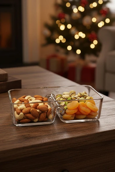 Paşabahçe El imalatı Kristal 2 bölmeli Dikdörtgen Derin Kase 218917 18839 - Resim 3