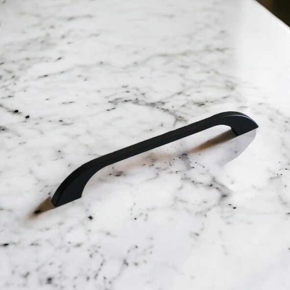 Mobilya Mutfak Dolabı Çekmece Dolap Kulpları Kapak Kulpu Kulbu Siyah Renk 192 mm Metal - Resim 3