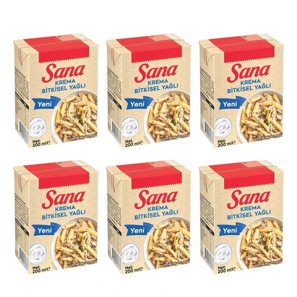 Sana Bitkisel Krema 200 ml x 6 Adet ürün görseli
