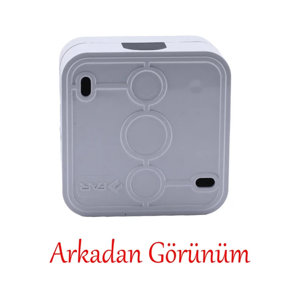 Sıva Üstü Topraklı Monofaze Priz Tekli Grup Priz Kare Fiş Grup Priz Kablosuz Klemensli 220 V - Resim 4