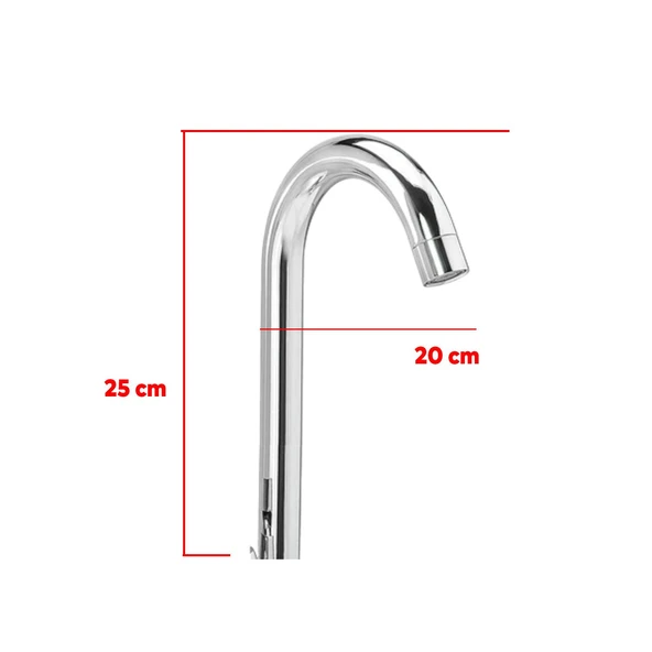 Lavabo Mutfak Musluk Batarya Kuğu Metal Lüks Uzun Evye Borusu Krom Su 360° Dönen Kaliteli Dayanıklı - Resim 3