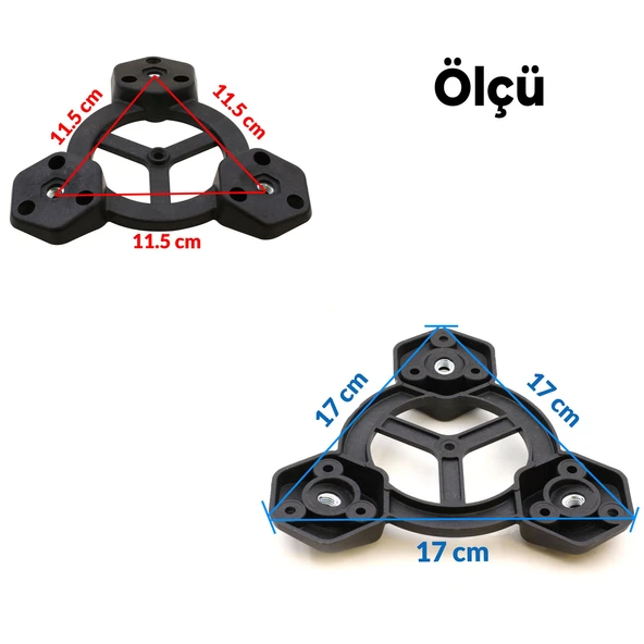 Sehpa Ayak Seti Silindir Mobilya Ayağı Aksesuar Ayakları Kahverengi Boyalı Doğal Ahşap 3'lü Takımı 40 cm - Resim 2