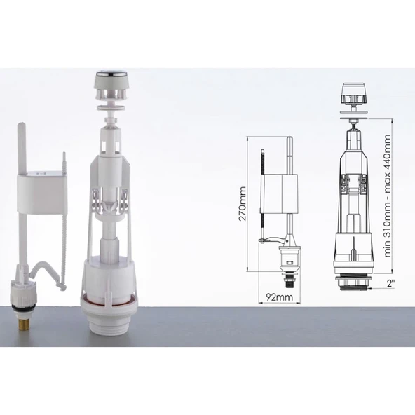 Rezervuar İç Takım Basmalı Klozet Sifon İç Takımı - 2