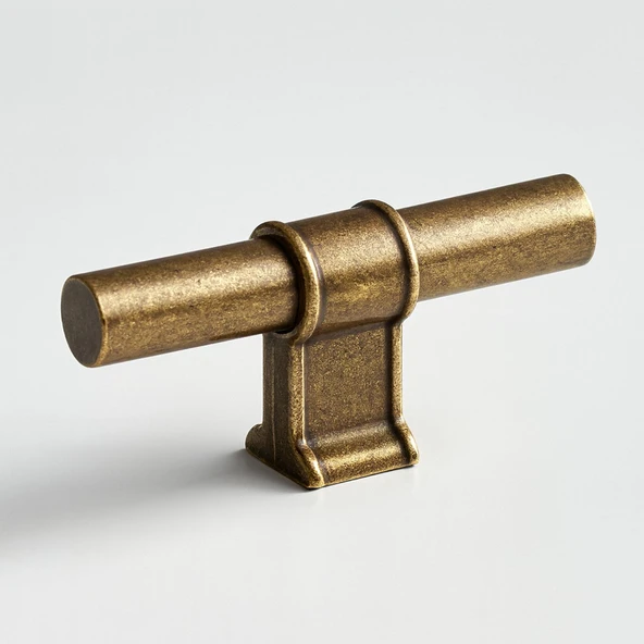 Mobilya Mutfak Çekmece Dolap Kulpu Kulbu Kulpları Eskitme Antik Sarı Metal Düğme Tek Vidalı ürün görseli