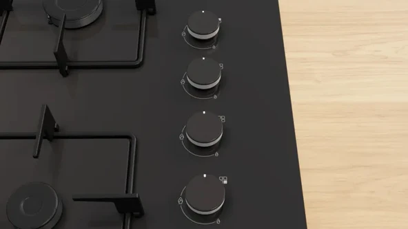 Siemens EO7C6HP30O iQ300 Gazlı Ocak 67 cm Sert Cam, Siyah - Resim 2