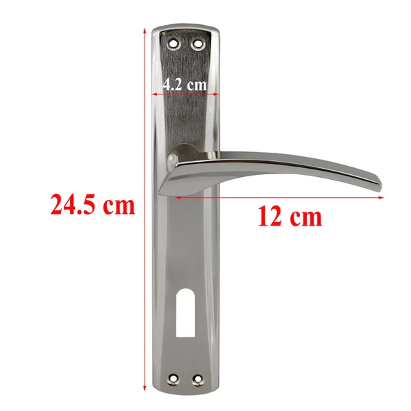 Oda Aynalı Kapı Kolu Nikel İnox Sağa Sola Uygun Ön Arka Oda Kapısı 1 Takım - Resim 2