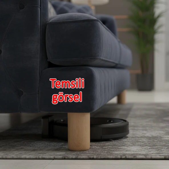 4 Adet Mobilya Kanepe Koltuk Yatak Baza Yükseltici Yükseltme Ayağı Ayakları Plastik  Kayın Bej 15 cm - Resim 4