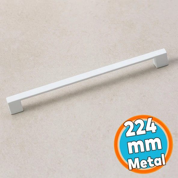 Metal Kulp 224 Mm-22.4 Cm Mobilya Çekmece Mutfak Dolabı Dolap Kulpları Kulbu Kulpu Beyaz Renk ürün görseli