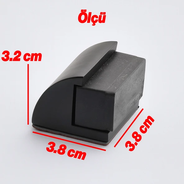 Kapı Stoperi Metal Siyah Oval Model Güçlü Yapışkanlı Kauçuk Başlıklı Kapı Tamponu Durdurucu Koruyucu - Resim 4