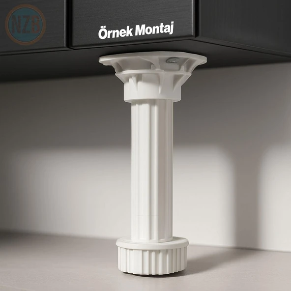 Ayarlanabilir Plastik Ayak Dolap Mobilya Tezgah Yükseltici Yükseltme Ayağı Ayakları 1 Adet 15 Cm - Resim 5