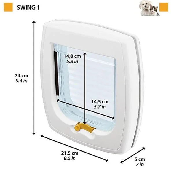 Ferplast Swing 1 Beyaz Kedi Kapısı 14,8x14,5 Cm - 2