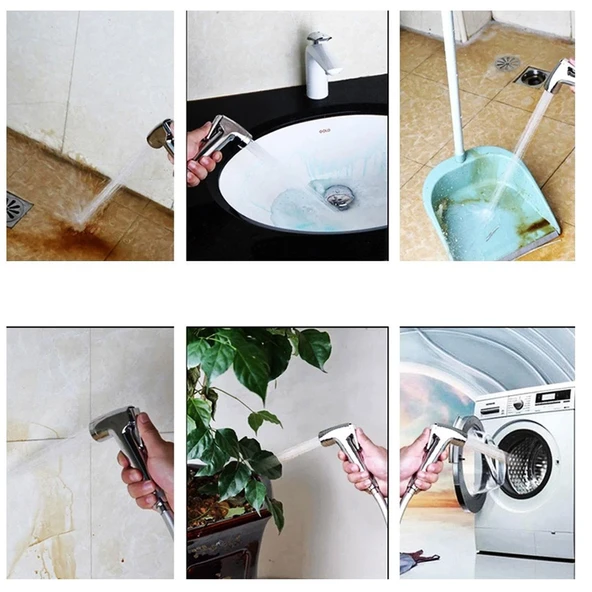 Taharet Musluğu Ara Musluk Filtreli Tuvalet WC Banyo Klozet Bide Bebek Hayvan Araba Yıkama Musluğu - Resim 4