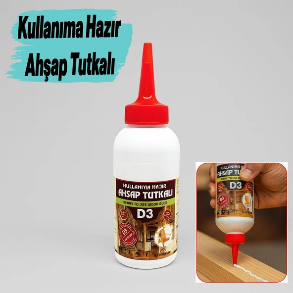 Ahşap Tutkalı Hazır 150 gram Şeffaf D3 Mobilya Mdf Sunta Kumaş Kağıt DIY Uygulamalarında Yapıştırıcı ürün görseli