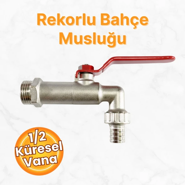 Küresel 1/2 Rekorlu Krom Bahçe Musluğu Korozyona Dayanıklı Rekorlu Tam Geçişli Bahçe Musluğu - Resim 3