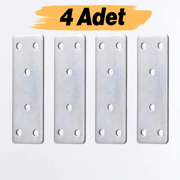 Mobilya Sabitleme Köşe Bağlantı Demiri 30x90 mm 4 Adet Set Düz Metal Gönye Dolap Kitaplık Vestiyer ürün görseli